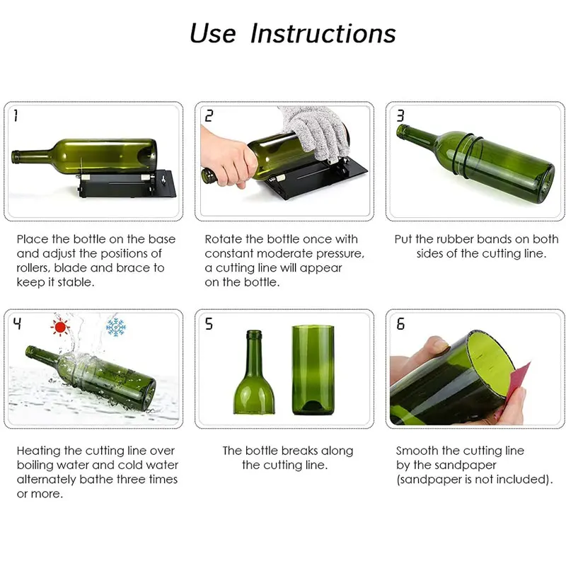 19PCS Multi Functional Glass Bottle Cutter Adjustable Glass Bottle Cutter Set Diy Wine Bottle Glass Cutting Machine Set