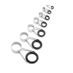 Kit de reparación de caña de pescar de tamaño mixto, anillos de línea, ojos, juego de guías de caña de pescar, 7 piezas por juego