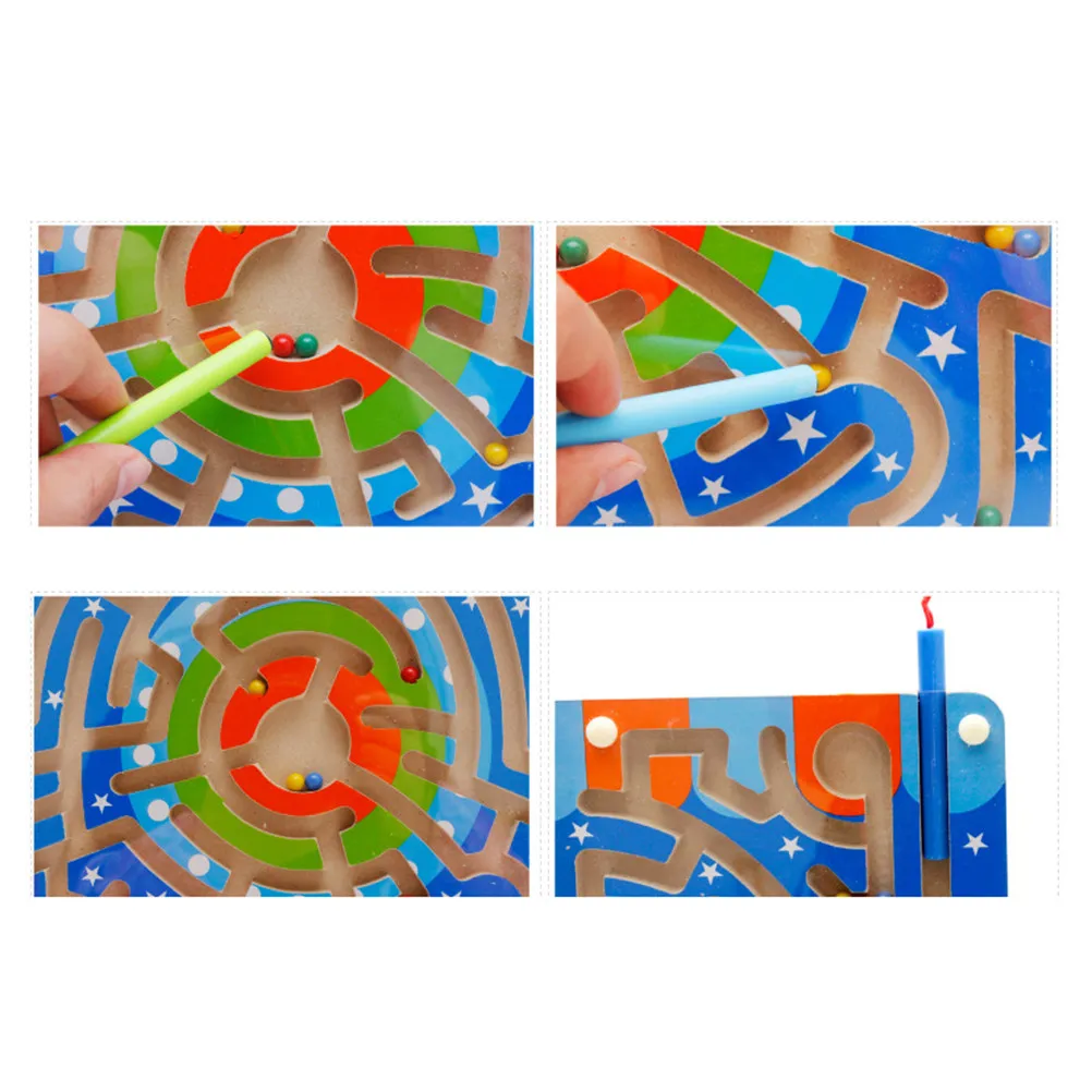 Wood Maze Game Magnetic Board Puzzle Educational Early Learning Game for Kids Birthday Christmas Gift Development Skills