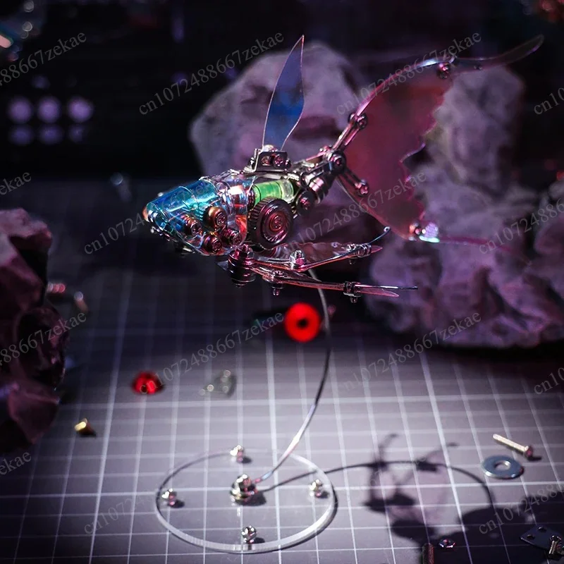 3D Metal Puzzle Butterfly Winged Flying Fish DIY Mechanical Assembly Steampunk Marine Life Kit