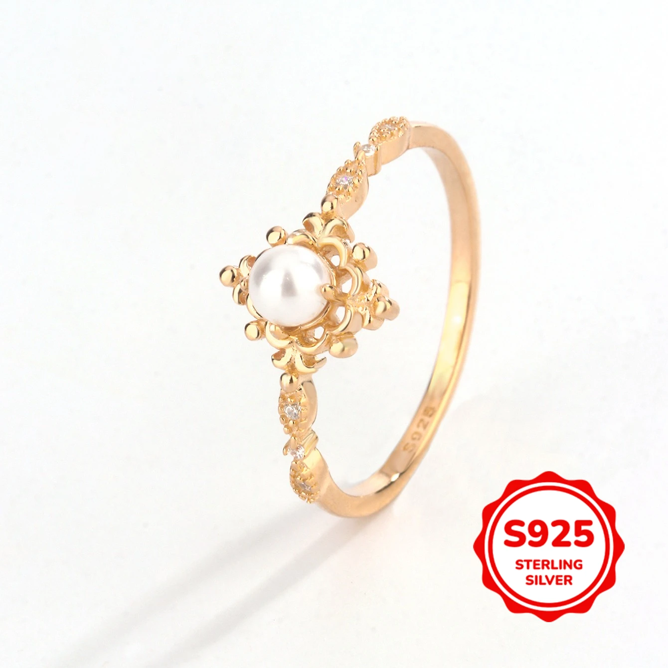 

Temperature and Fashionable S925 Silver Hollow Women's Light Luxury Niche Design Ring