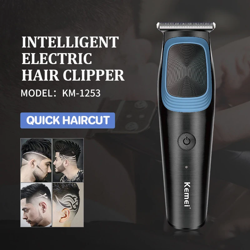Kemei Cordless Hair Clippers para homens, aparador de barba recarregável, baixo ruído, corte de cabelo corporal, corte indolor, presente para pai e marido
