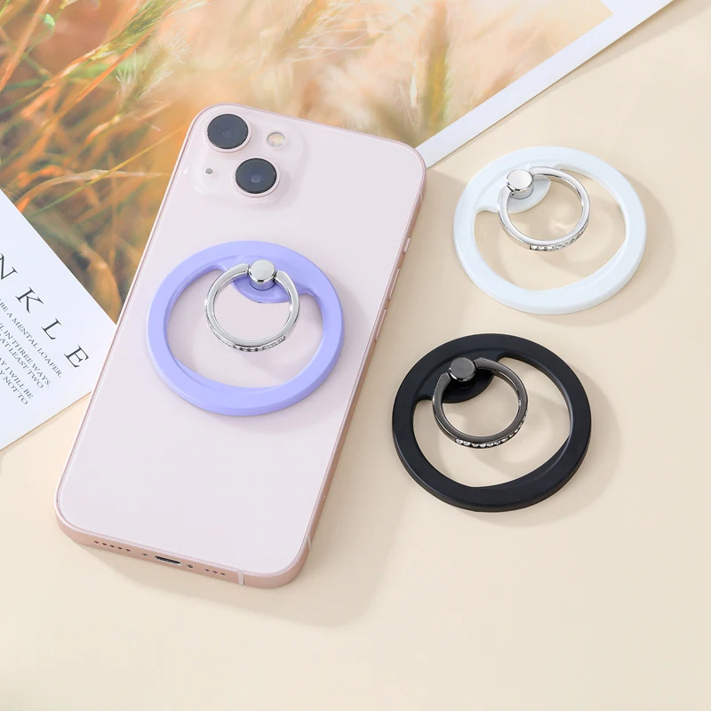 

Mobile Phone Magnetic Holder with Metal Plate Ultra-thin Strong Magnet Stand for Magsafe Finger Ring Bracket for iPhone Xiaomi