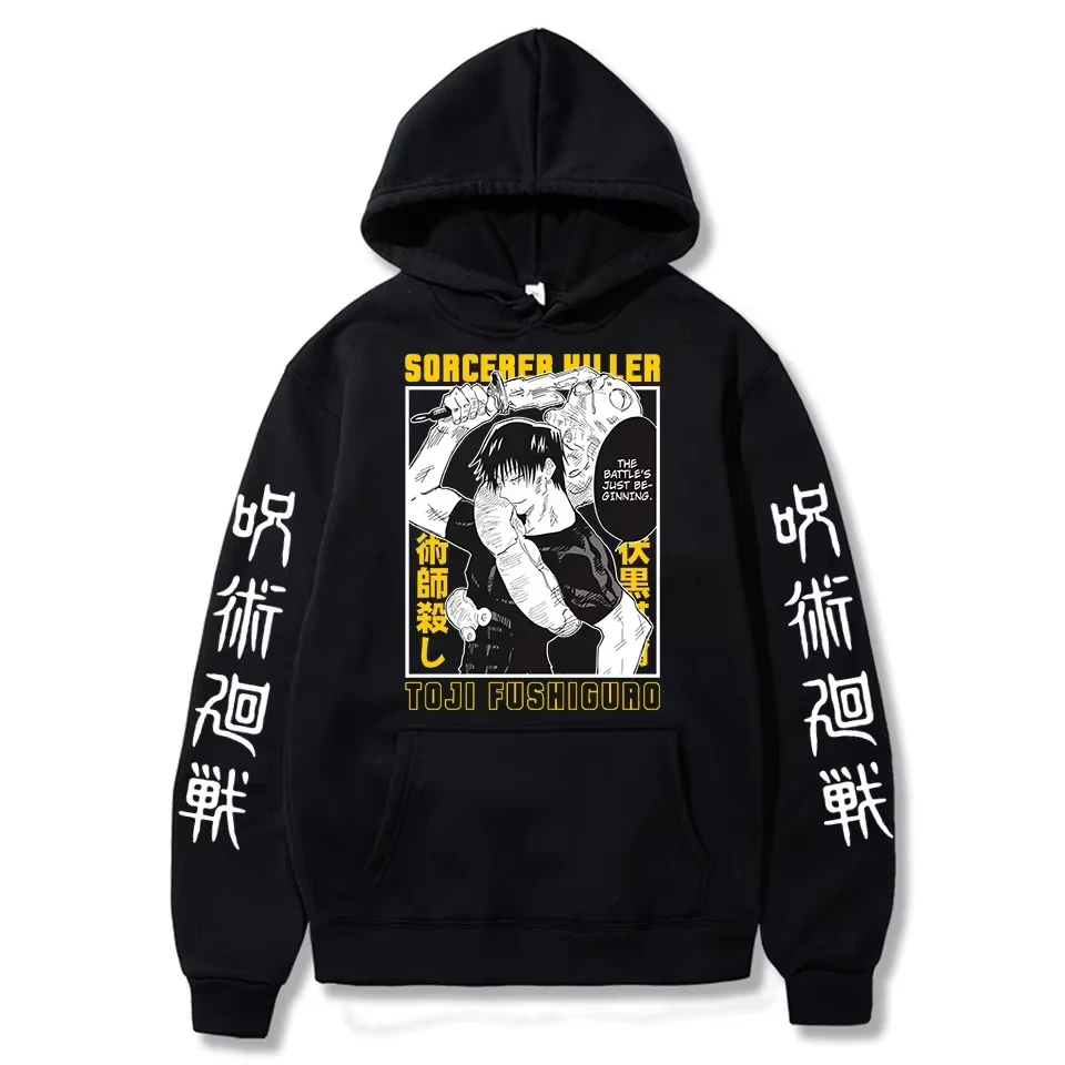 

New ujutsu Kaisen Fushiguro Toji graphic print hooded men's hoodie anime streetwear couple long-sleeved sports sweater
