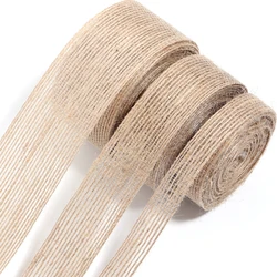 1-10M/Lot Mesh Burlap Trim Natural Jute Burlap Ribbons Vintage Rustic Linen Ribbon DIY Bow Crafts Gift Wrapping Wedding Decor
