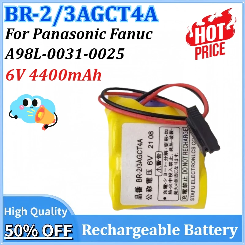 

Newly upgraded BR-2/3AGCT4A 6V 4400mAh Battery Pack PLC Lithium Industrial for Panasonic Fanuc A98L-0031-0025 Disposable Battery