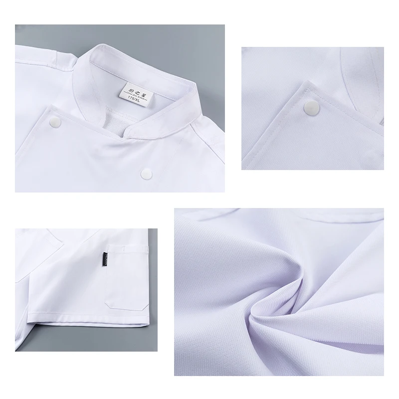 Food Service Kitchen Jacket Professional Chef's Shirt Cooking Costume for Men Cook Uniform Restaurant Hotel Working Clothes