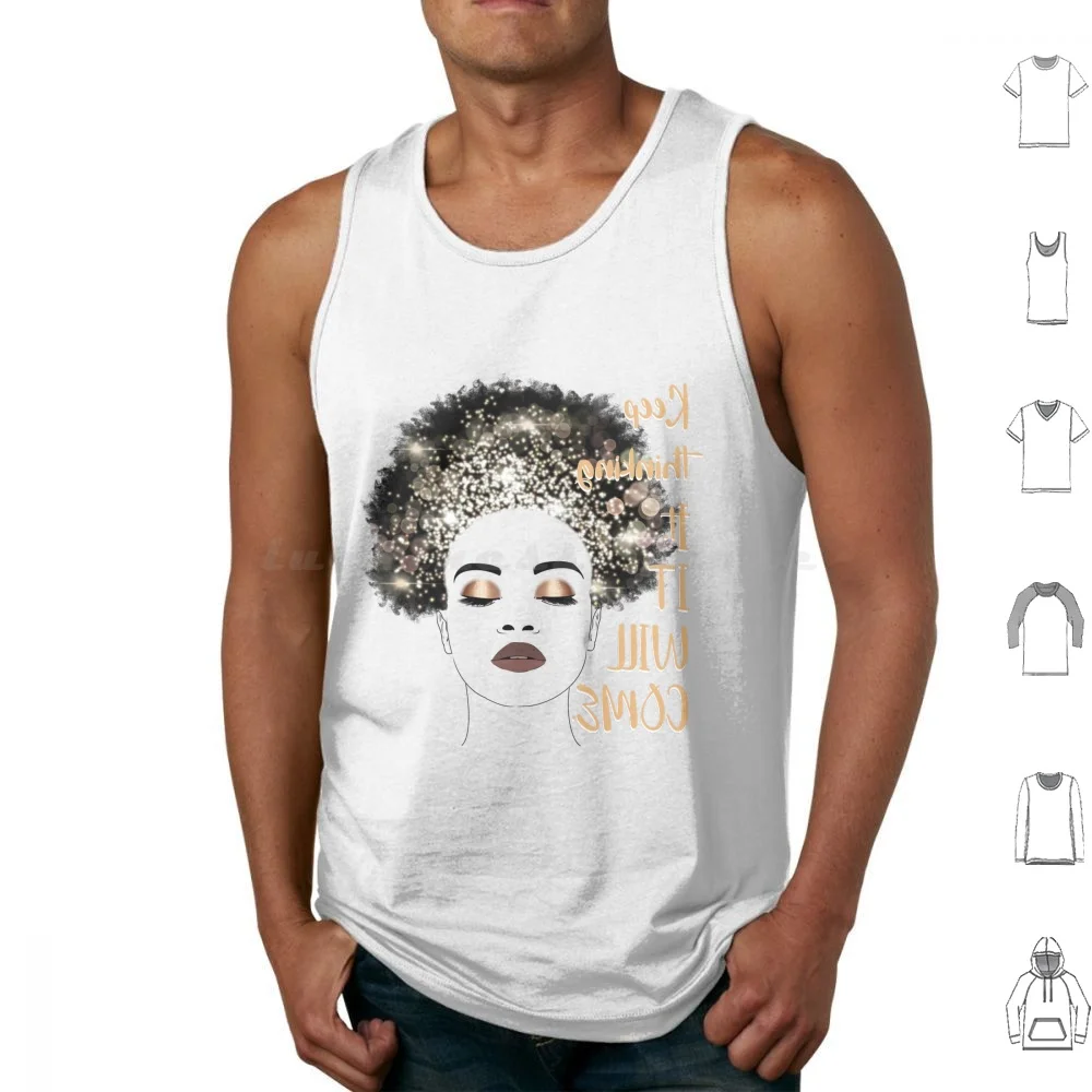 Keep Thinking It Mirror Selfie Reverse Image Tank Tops Print Cotton Mirror Selfie Reverse Image Hand Drawn Face Black