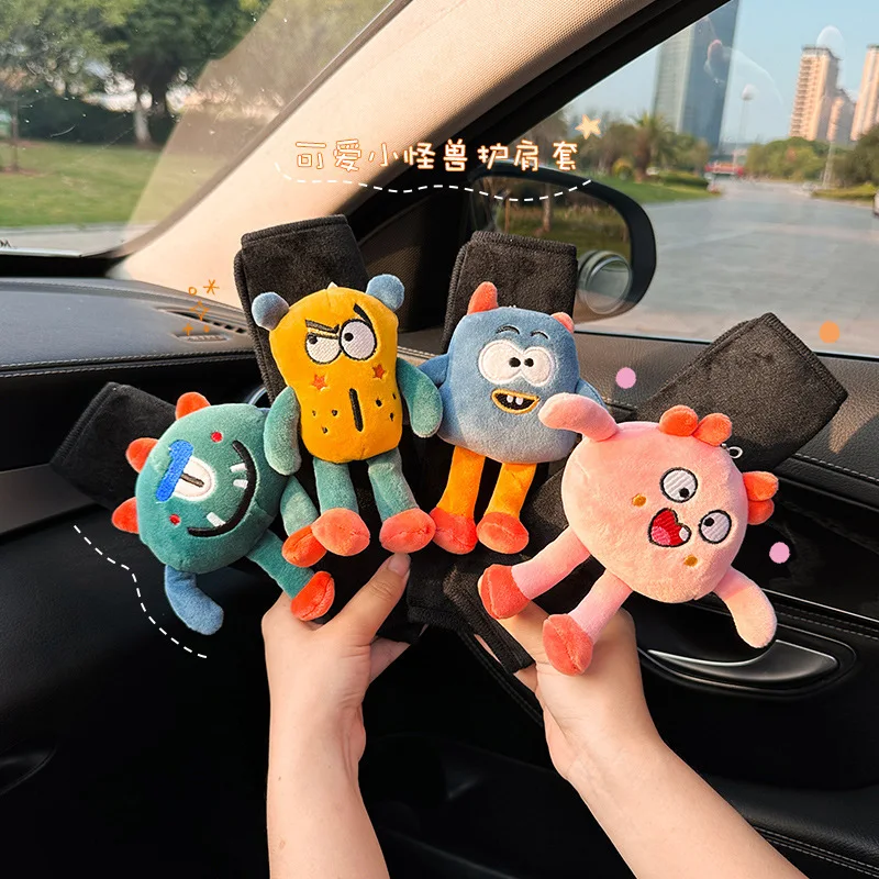 Car Cartoon Cute Little Monster Seat Belt Shoulder Pads Children's Insurance Belt Anti-stringer Neck Protection Cover