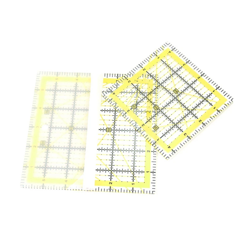 4PCS Multifunctional Acrylic Patchwork Ruler Tool Set Square Sewing Ruler Measuring Ruler