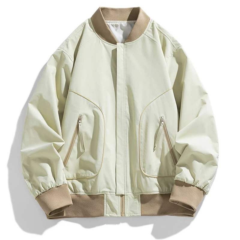Casual All-match Spring Jacket for Men Solid Color Stand Collar Male Clothes Fashion Comfortable Jacket Coats 2025 New Arrivals