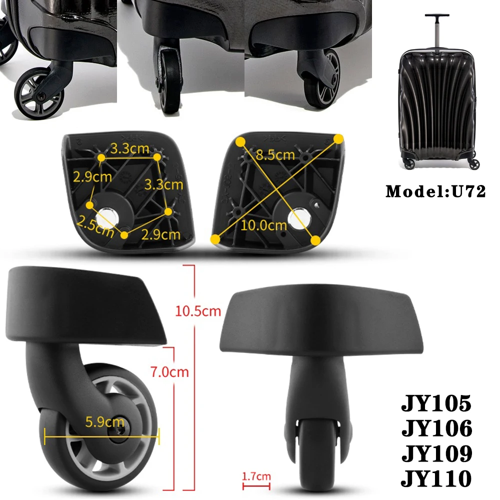 

Trolley Case Wheel Replacement for Samsonite U72 Wheels JY-105 JY-106 JY-109 JY-110 Replacement High Quality Fittings