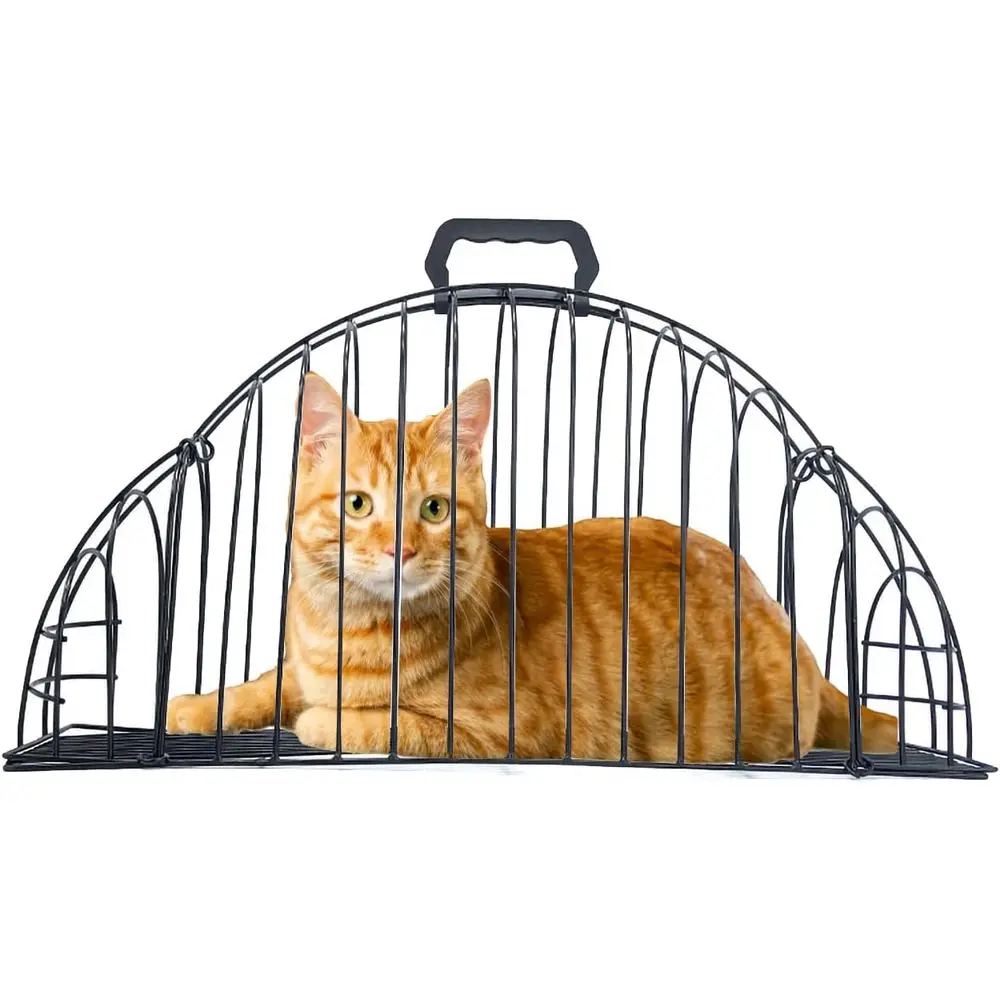 

Portable Metal Cat Bathing Cage with Scratch-Resistant Grid and Dual Doors for Small Cats