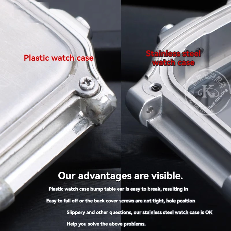 For Casio AE1200 case mod kit modification all metal case 3299 AE-1200 bezel glass waterproof stainless steel black silver