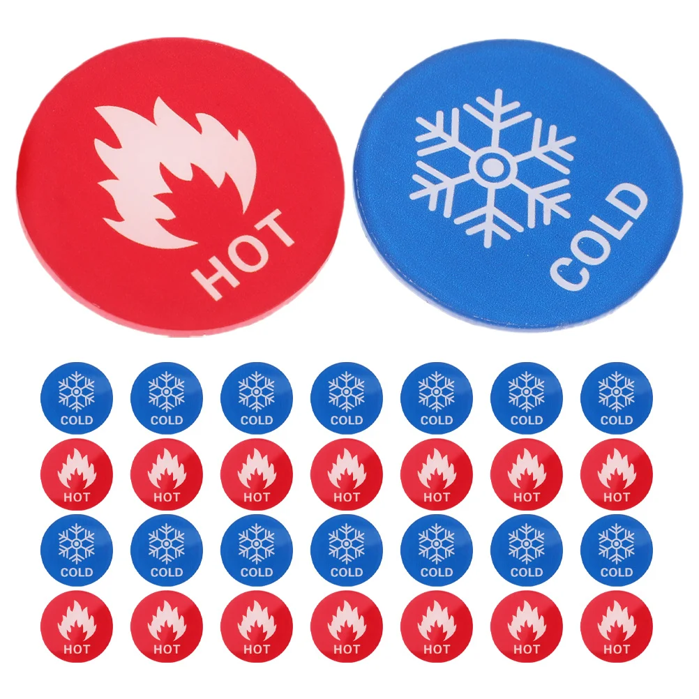 

15 Pairs Bathroom Hot Cold Water Labels Self-Adhesive Acrylic Indicator Clear Distinction For Hotels Public Restrooms Home