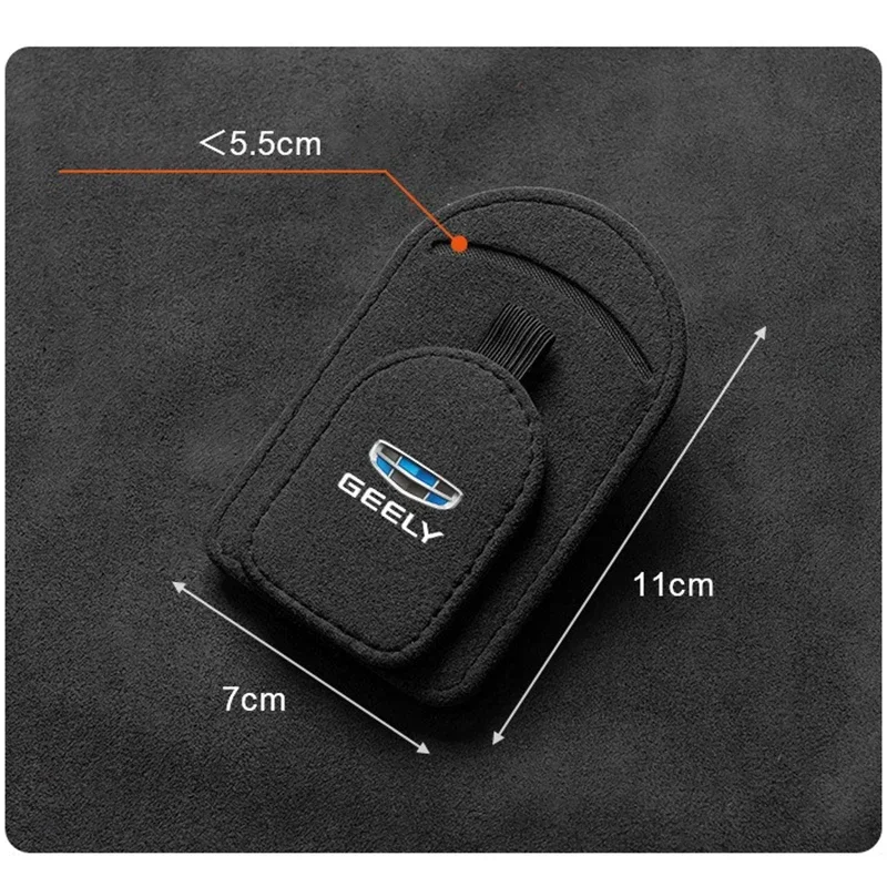 Car Auto Sun Visor Magnetic Sunglasses Clip Card Ticket Holder For Geely Monjaro Tugella Coolray Atlas Atlas Pro Azkarra Preface