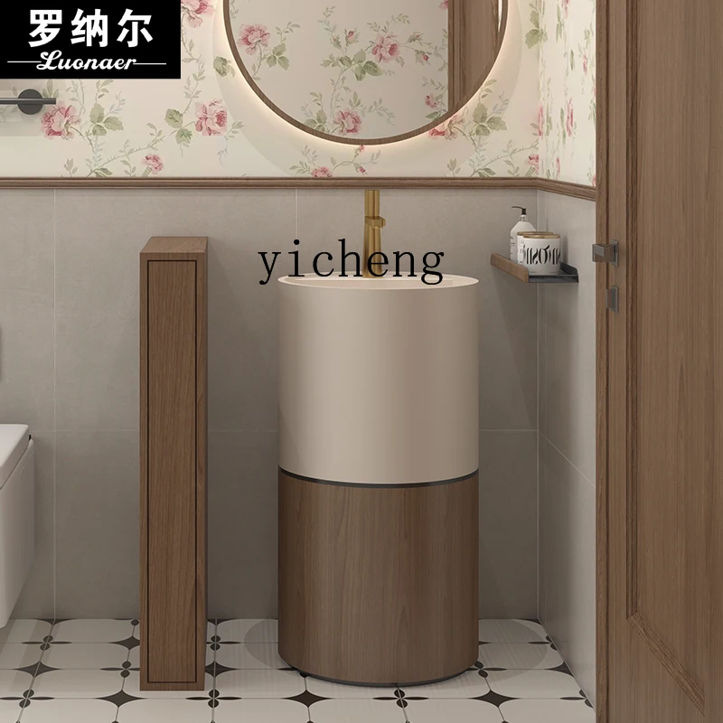 Z1 yeni Çin tarzı retro rüzgar yıkama lavabosu, banyo entegre yerden tavana yüz yıkama masası yaratıcı sütun lavabosu