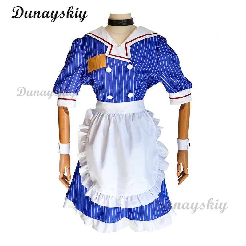 Miiiiiiiiikuku Cosplay Kostüme Anime Mesmerizer Uniform Frauen gestreifte Dienst mädchen Kleid Schürze Anzug Halloween Weihnachten Karneval Party