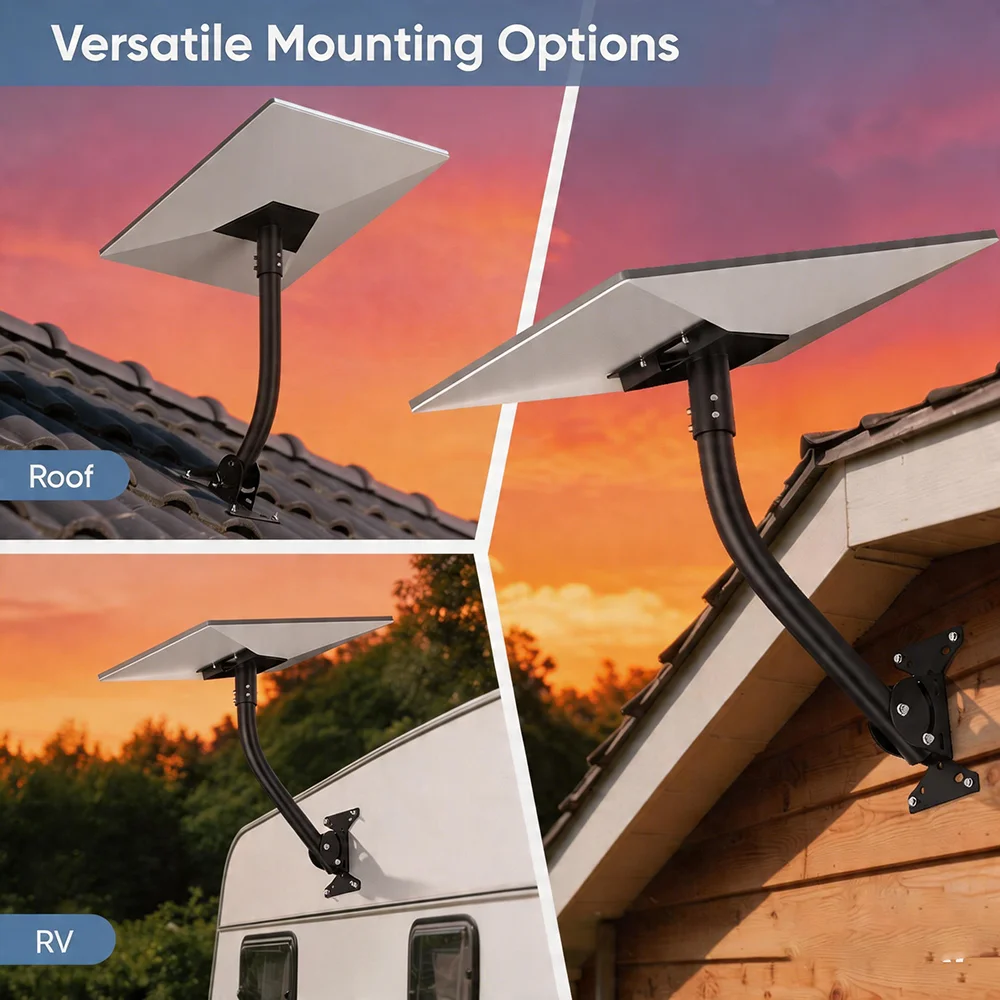 Adjustable Mount For Starlink Gen 3 Standard Dish, 360° Swivel Roof Wall Mounting Kit Compatible with V3 Satellite Internet