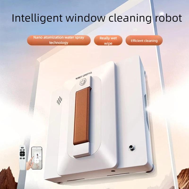 Robot limpiador de ventanas, limpiador robótico para vidrio sin marco, alta succión, 3000Pa, eléctrico, inteligente, automático