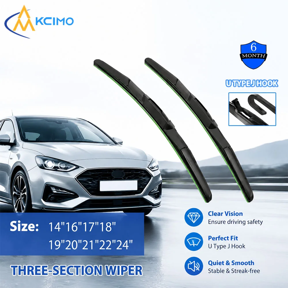 Universal Three-Stage Soft Rubber Car Wiper 1Pc Silent Durable Multi-Size Front Windscreen Wiper Auto Parts