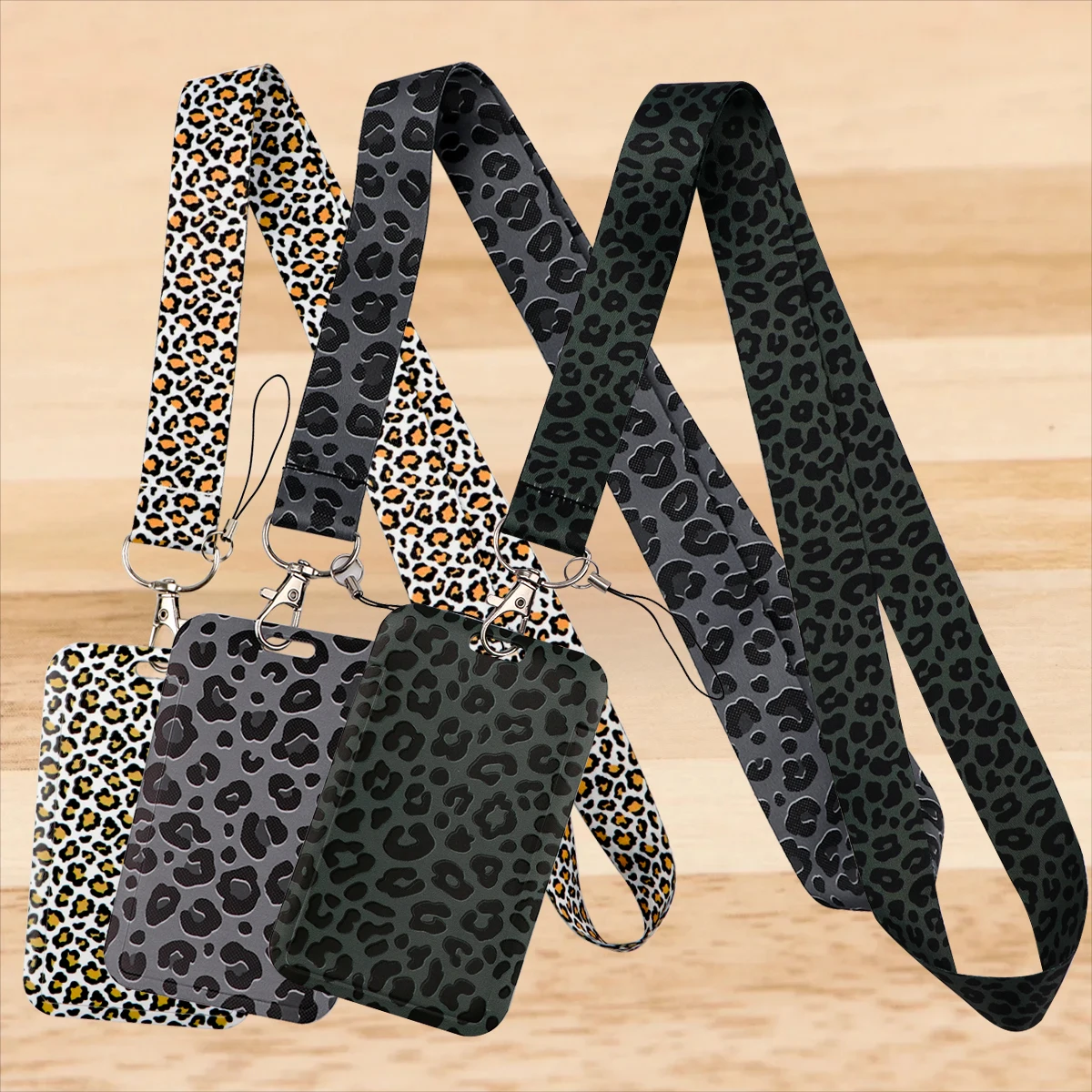 

Gray Leopard Fashion Lanyard for Key Neck Strap Lanyards ID Badge Holder Keychain Key Holder Hang Rope Keyrings Accessories Gift