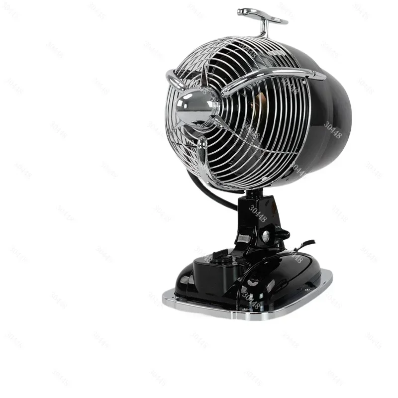 Vintage Airplane Head Table Fan 3-Speed Oscillating Retro Desk Fan with Brushless Motor for Home Decoration