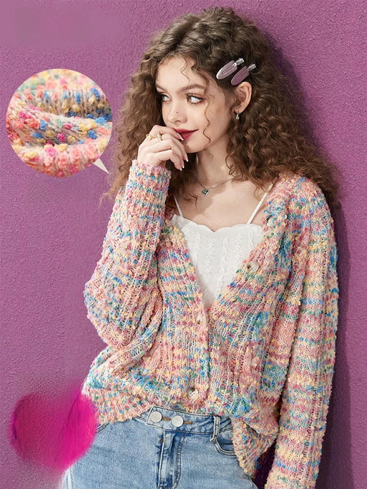 

Идеальный свитер-кардиган для женщин: весенний, повседневный, элегантный, премиум-класса, от бренда Elf Sa, стандартный крой, из смесового полиэстера.