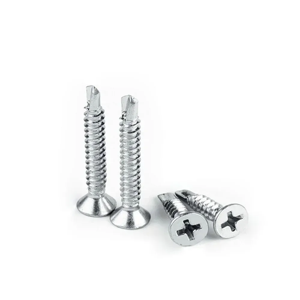 M3.5 M3.9 M4.2M4.8 M5.5 M6.3 304/410 Stainless Steel Self Tapping Screw Flat Head Phillips Self Drilling Screw DIN7504P