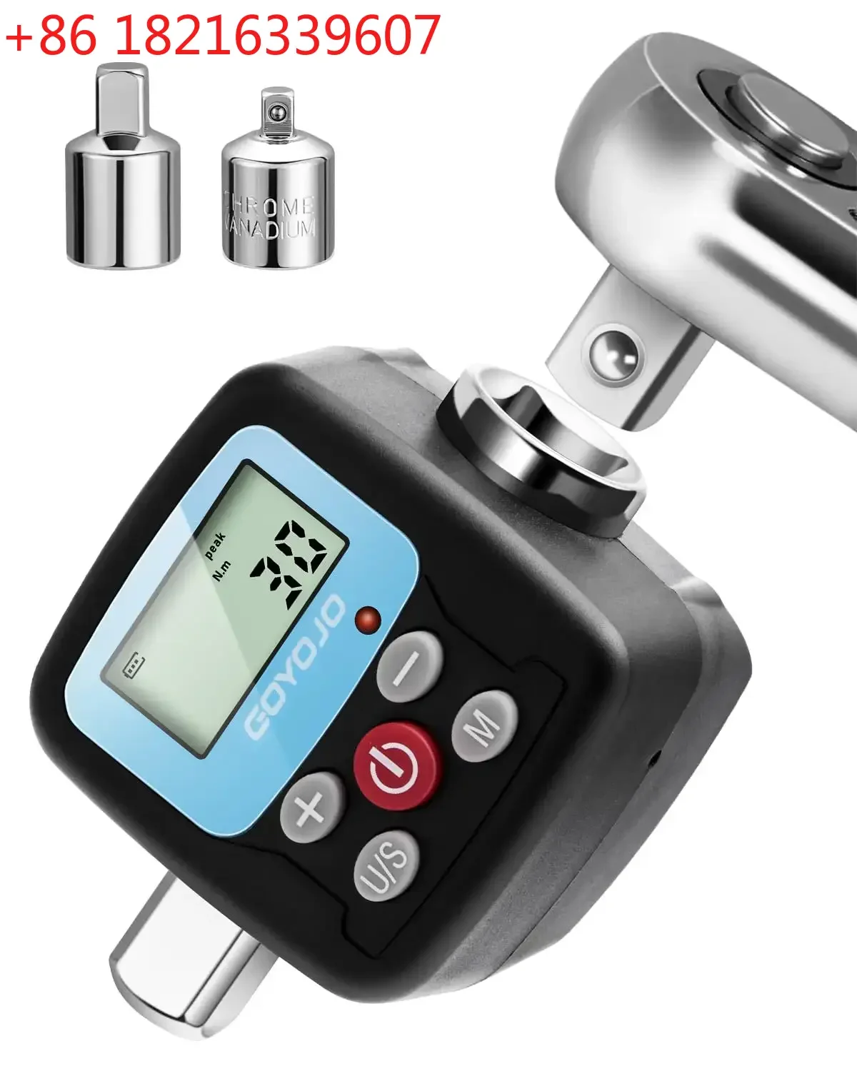 YAO GOYOJO Digital Torque Wrench Adapter - Precision Electronic Torque Tool Converter and Meter with LCD Display, Includes 1/2