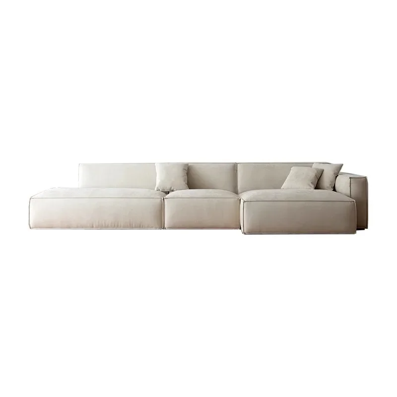 Frosted anti-cat claw Italian minimalist living room special-shaped tofu block flax fully disassembled and washed inline sofa