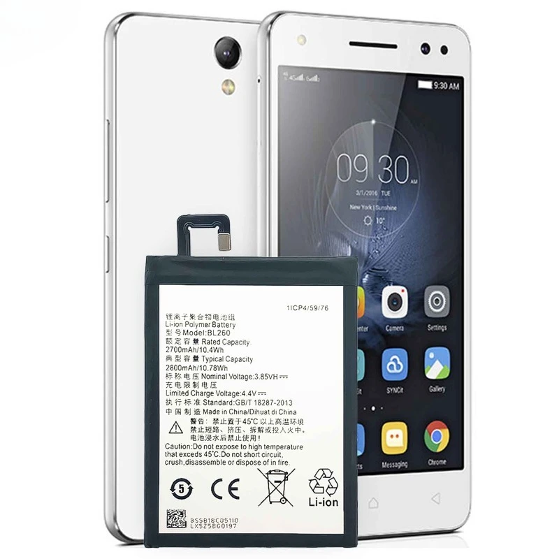 Batería BL260 para Lenovo Vibe S1 Lite/S1LA40, reemplazo de alta calidad y capacidad, celda grado A con herramientas 4