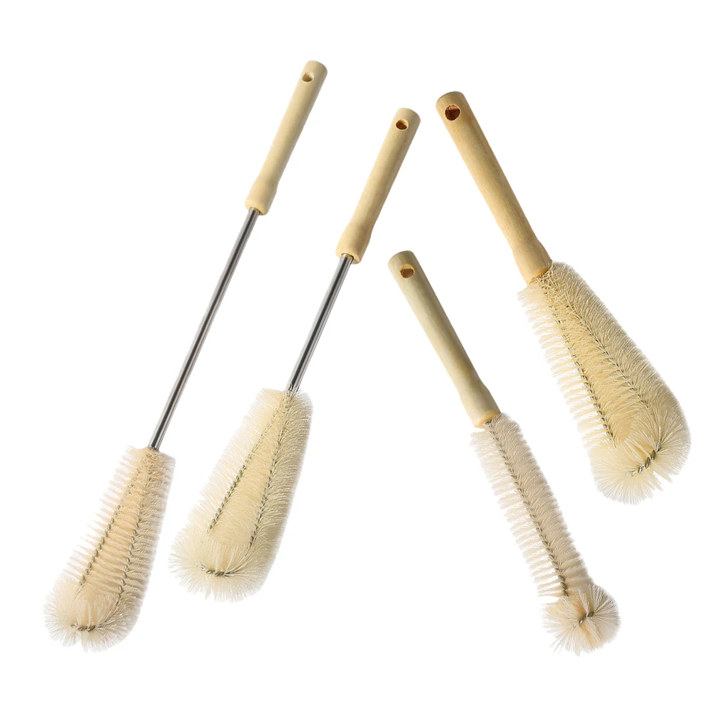 

4pcs Cleaning Cup Brush Long Handle for Water Bottle Milk Jar Scrubber Bottle Washing Brushes Glass Container Cleaner