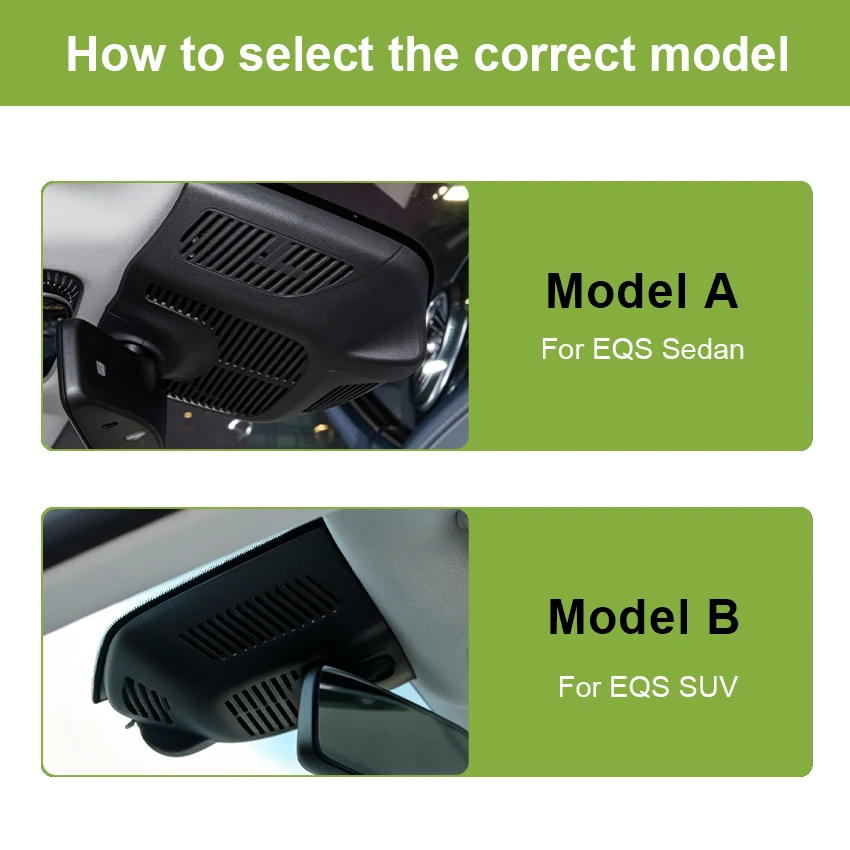 Dedicated 4K Dash Cam For Mercedes-Benz EQS Sedan and SUV EQS450 EQS580 2023-2026 (Model A/B) WiFi & APP Plug and Play Dashcam