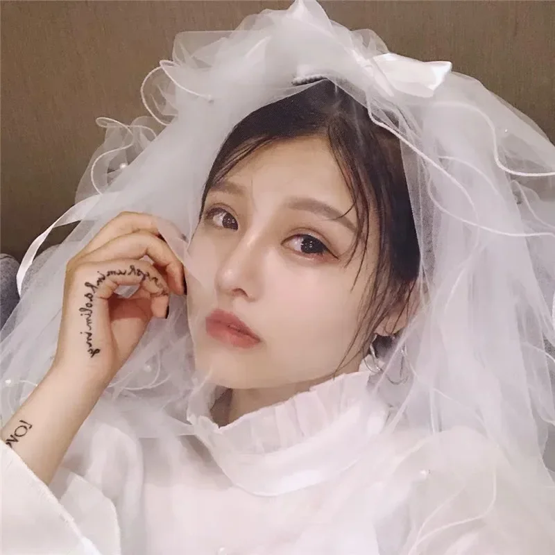 Multi-layer Veil  Wedding Vail Soft Tulle Veil Short White Puffy Veil Travel Shot Sweet Bridal Headwear Hair Accessories