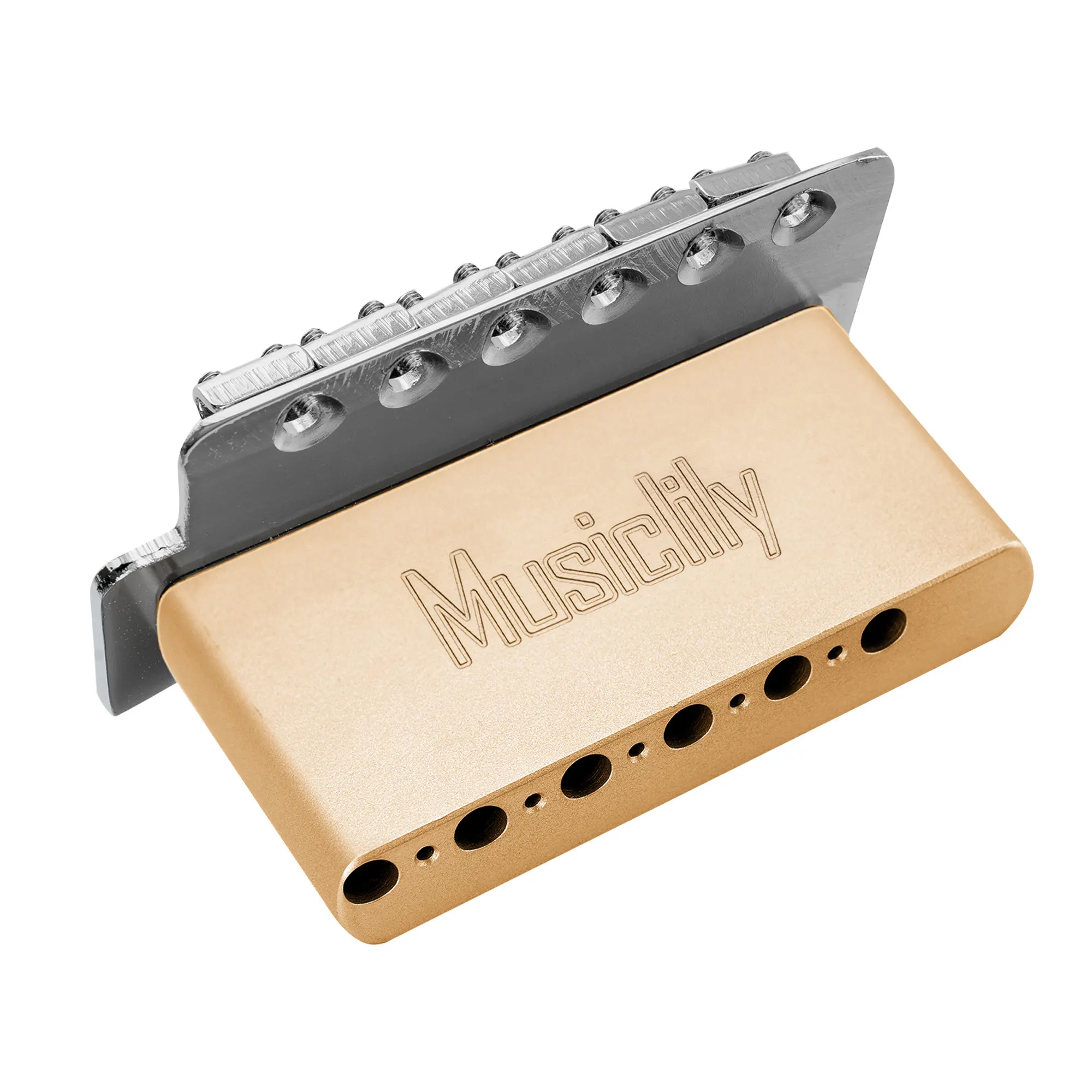 Musiclily Ultra 52.5mm Brass/Steel Short MIM Tremolo Block for China made Squier Pre-2020 Affinity 6-Screw Guitar Bridge, 36mm