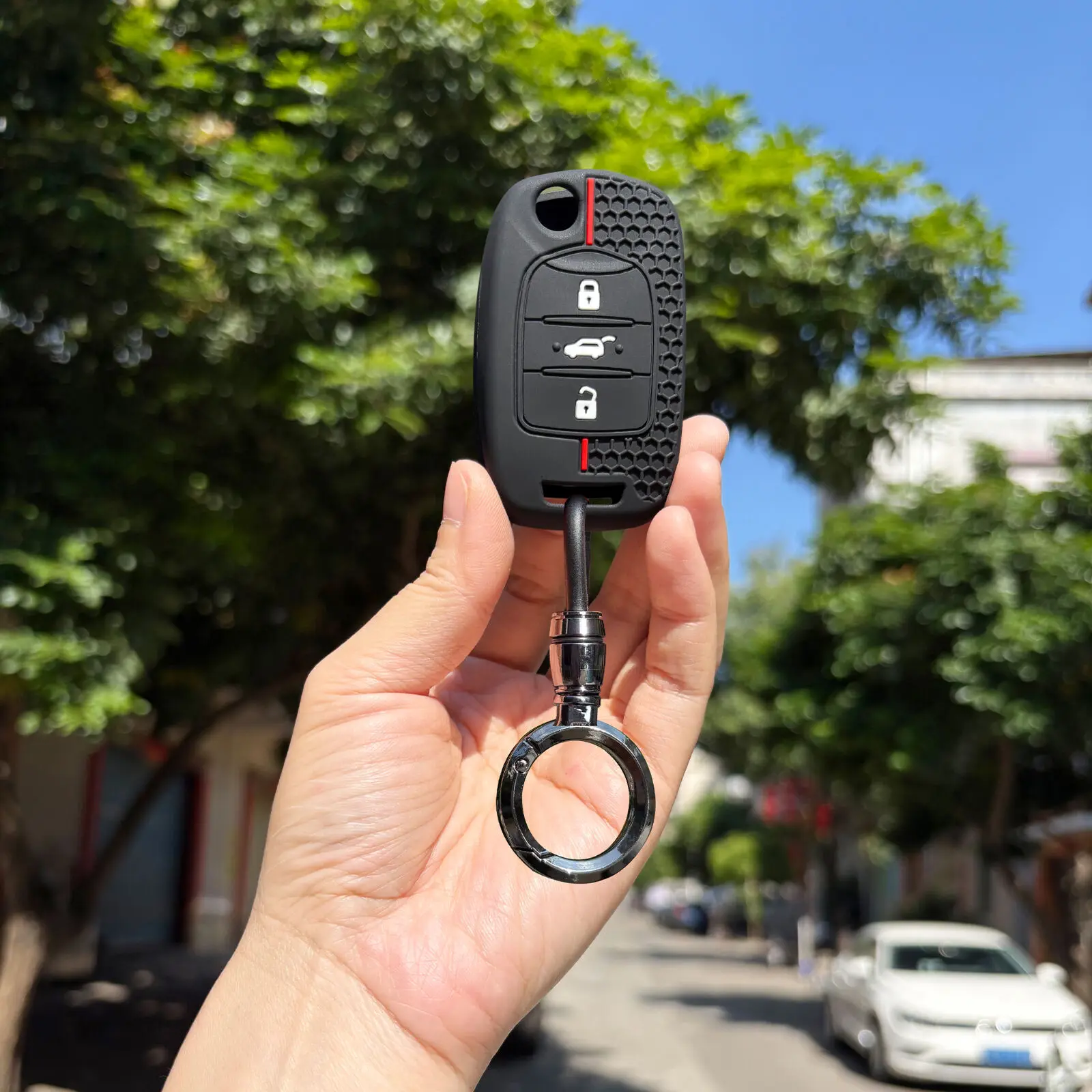 Silicone Soft Key Case For Chevrolet Captiva 2020-2023 For Wuling Hongguang Mini Ev Baojun 630 730 560 310 Flip Remote Key Caps