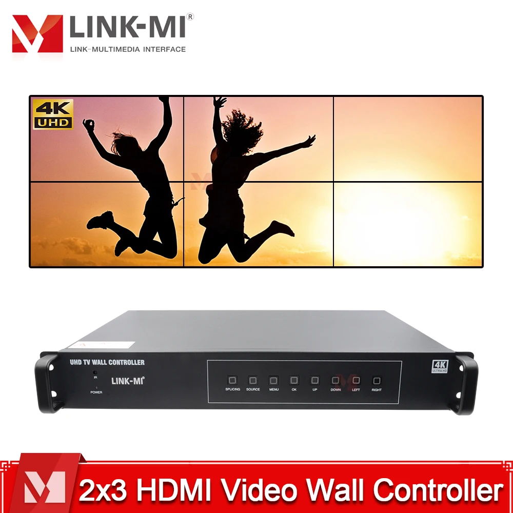 Controller da parete video HDMI 2x3 4K a 60 Hz, uscita 6xHDMI, PIP, rotazione, telecomando Processore da parete video HDCP2.2