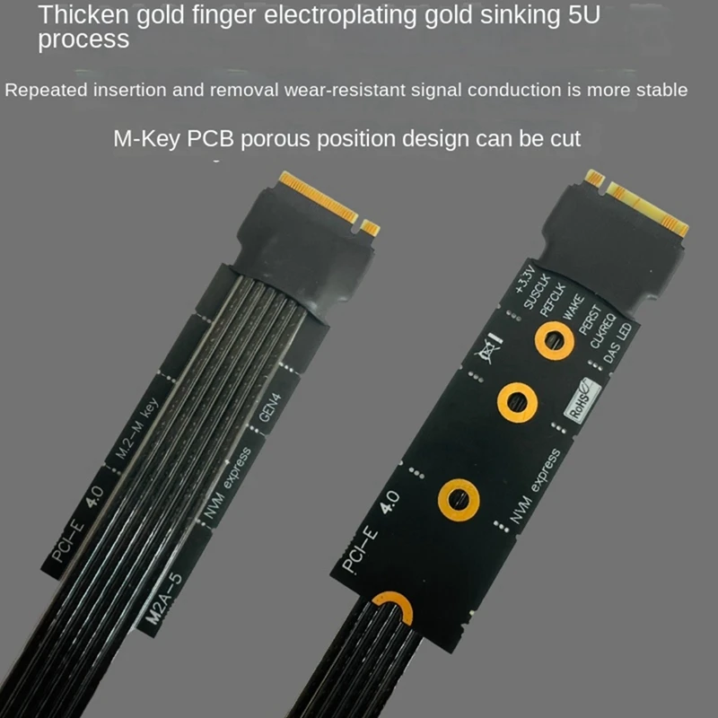 M.2 To PCIE X16 Multi-Functional Convenient VGA Adapter Cable For SSD M.2 Nvme Gen4 To PCIE 4.0 X4ES-AT93