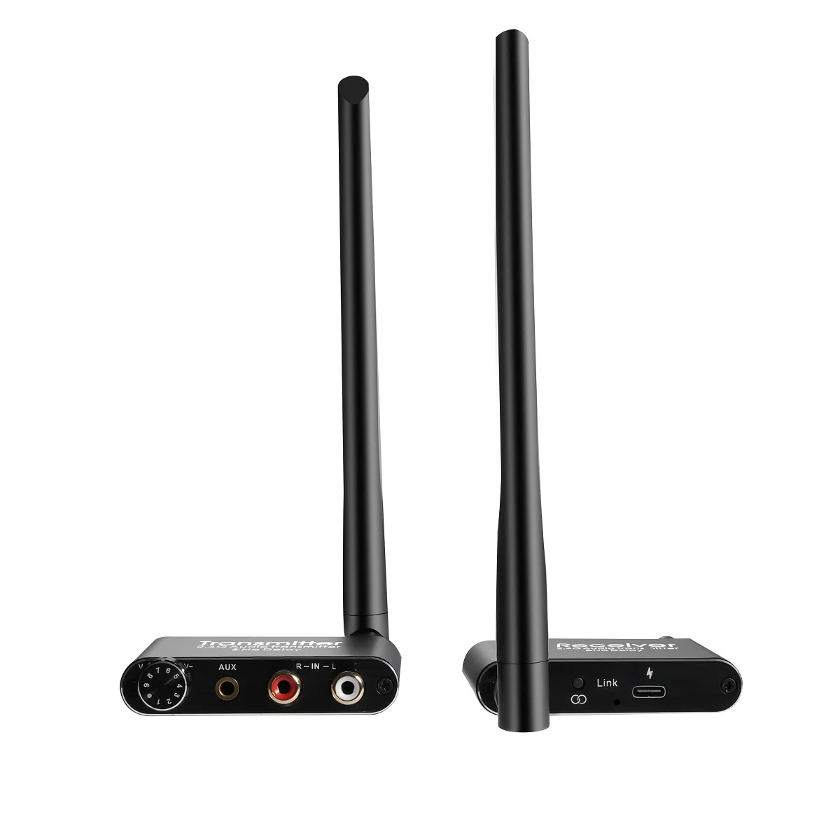 Digital Wireless Audio Transmitter and Receiver, 50M 2.4G Audio Adapter with 3.5mm and RCA Converter description 5