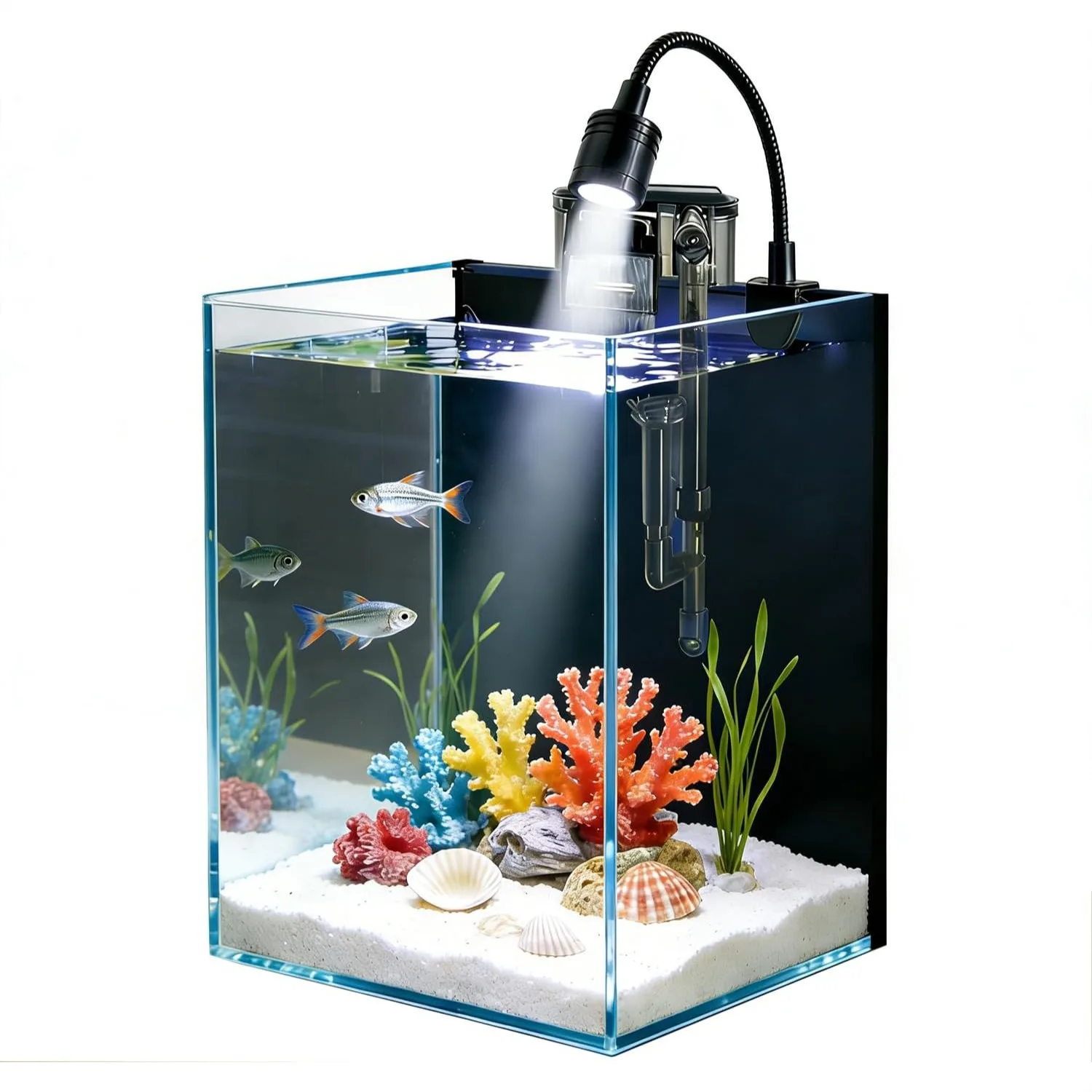 

1.5 Gallon Betta Fish Tank Kit with Filter and LED Light for Small Fish Shrimp