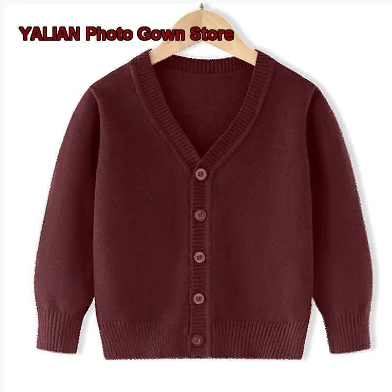 Boys Thin Coat British Style Pure Cotton Older Kids Autumn Student Uniform Knit Innerwear