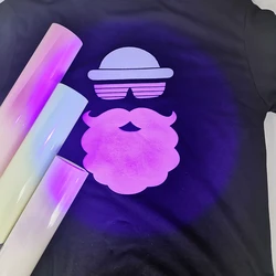 25X20CM 3D Puff Lighting Color Changing Heat Transfer Vinyl HTV For T-Shirts Bag Hat Craft DIY Decor Heat Press Film