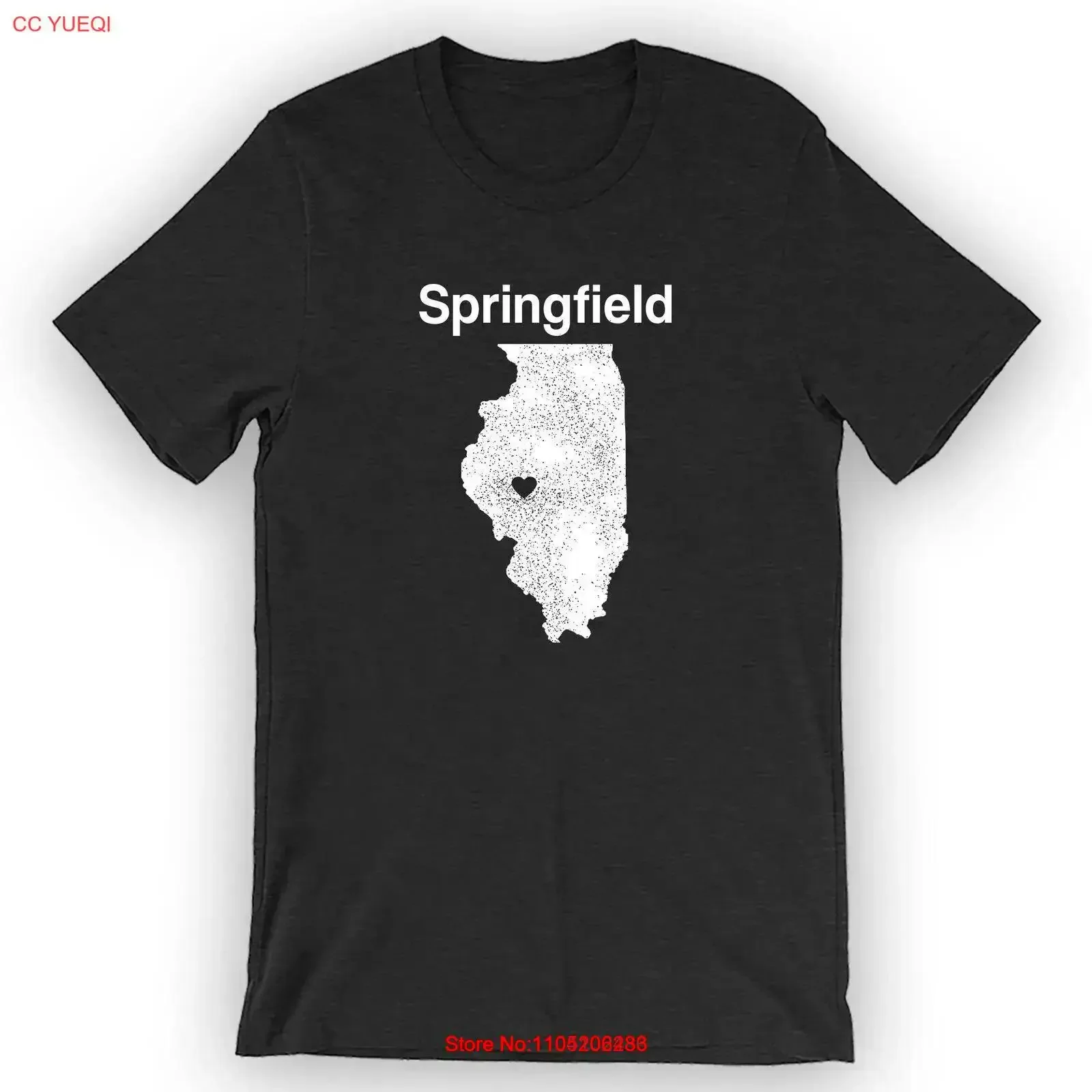 Camiseta Springfield Illinois vintage lavada cómoda ligeramente versátil ropa de diseñador para hombre moda gráfica informal