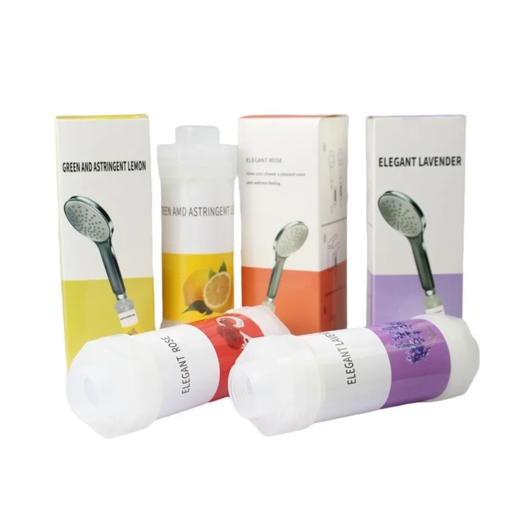 

Lavender/Rose/Lemon Shower Head Filter Dechlorination Filter Impurities Filter Shower Head Anti-scaling Water Softener