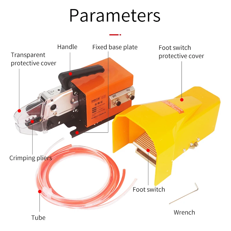Imagem -04 - Máquina de Crimpagem Dinâmica Elétrica Automática Ferramenta de Crimpagem de Cabo Pneumático Crimper Terminal Ferramenta Alicerce Am10
