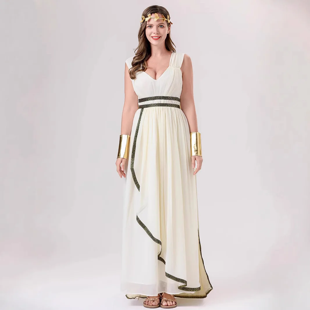 Costume da spettacolo teatrale del Godd Dr medievale loween Queen Ele Antico eek Sle Faion da donna Tradizionale Ethn...
