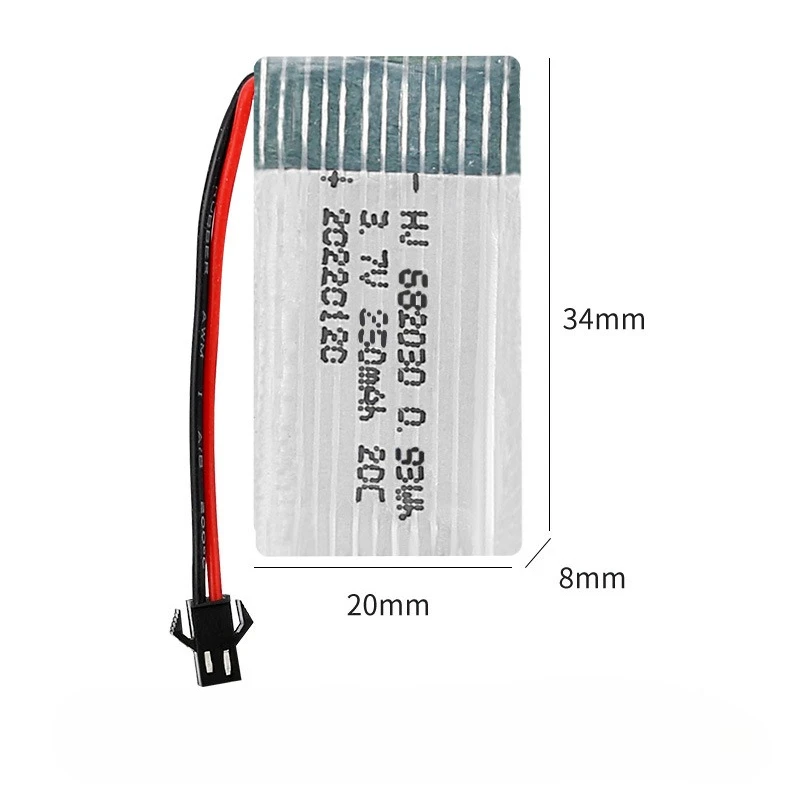 682030 Batteria Drone per RC H8 H48 Mini H8 RC Quadcopter Parti 3 pezzi 3.7V 250mAh Batteria