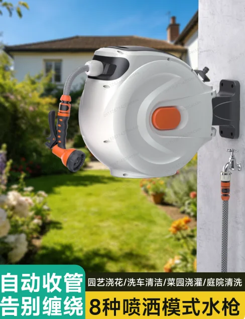 

High Quality 1/2 10m 15m 20m 30m 50ft 100ft Garden Water Hose Reel Car Wash Hose Reel Wall Mount 180 Swivel