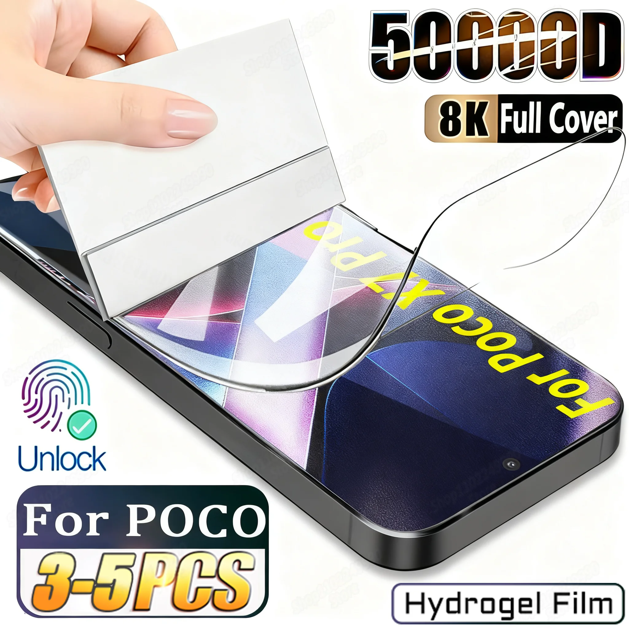 Image of 3-5 Stück Hydrogel-Folie für Poco X7 Pro X6 X5 X4 GT X3 NFC C65 C75 Displayschutzfolie für POCO F8 Ultra F7 F6 F5 F4 M5 M6 M7 Pro Film